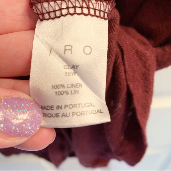 IRO REVOLVE Cut out Clay Distressed Short Sleeve Tee Size Small‎ Burgundy - Picture 6 of 8